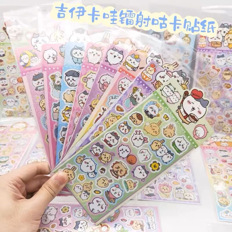 吉伊卡哇 可愛卡通鐳射貼紙 造型卡貼 手帳貼紙 咕卡貼紙 裝飾 可愛貼紙 生日分享禮 貼紙 畢業禮物