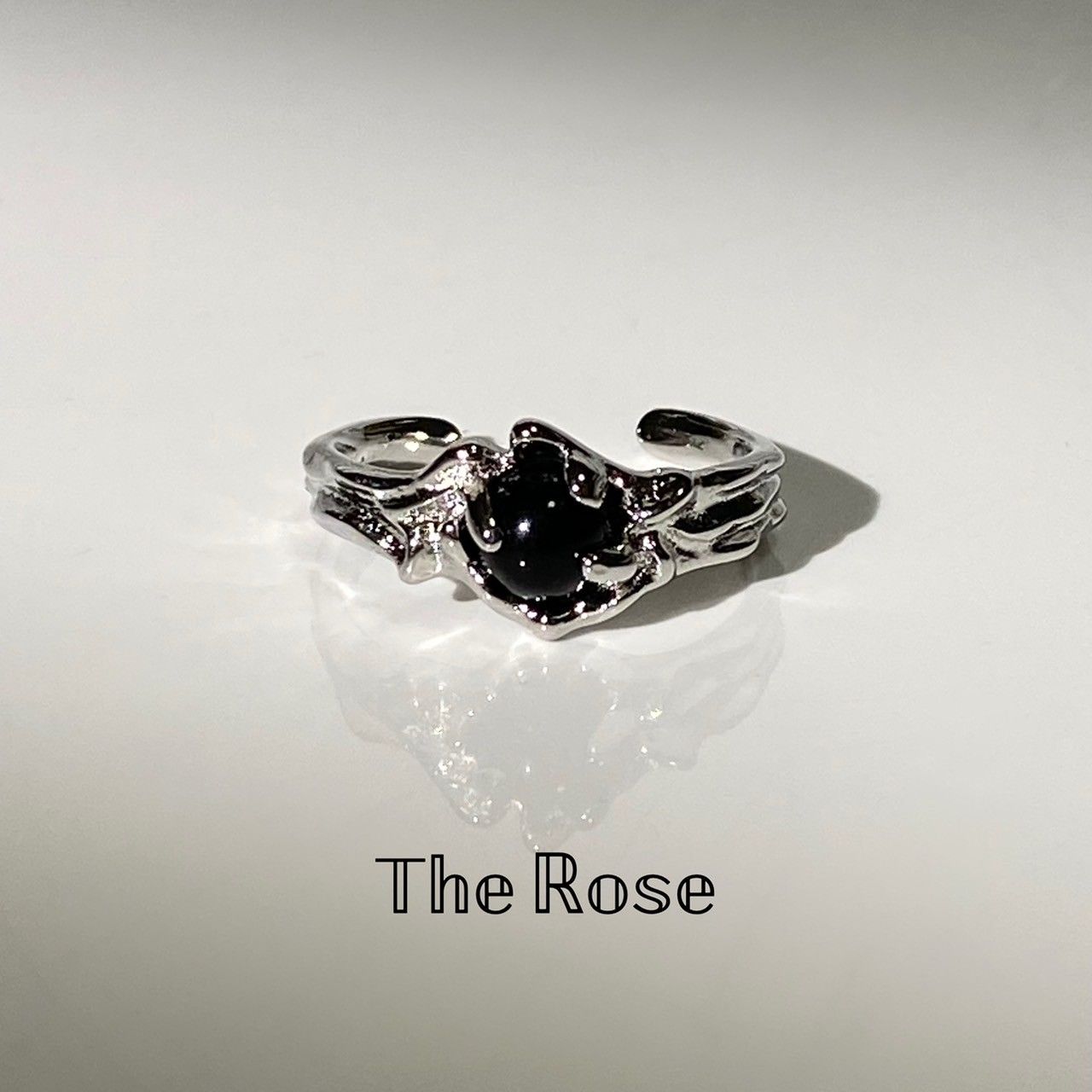 『魅影』戒指 暗黑系黑鋯石開口戒 銅戒指 黑色戒指 R0043