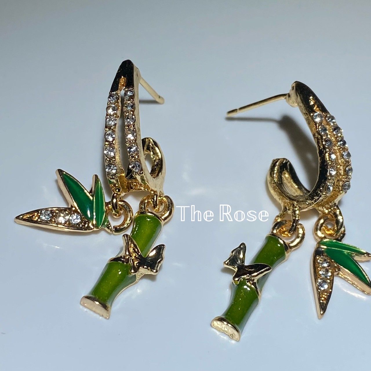 『竹報』耳環 新中式節節高升金色竹節耳環 竹子耳環 貴氣金色飾品 E0158 實拍賣家