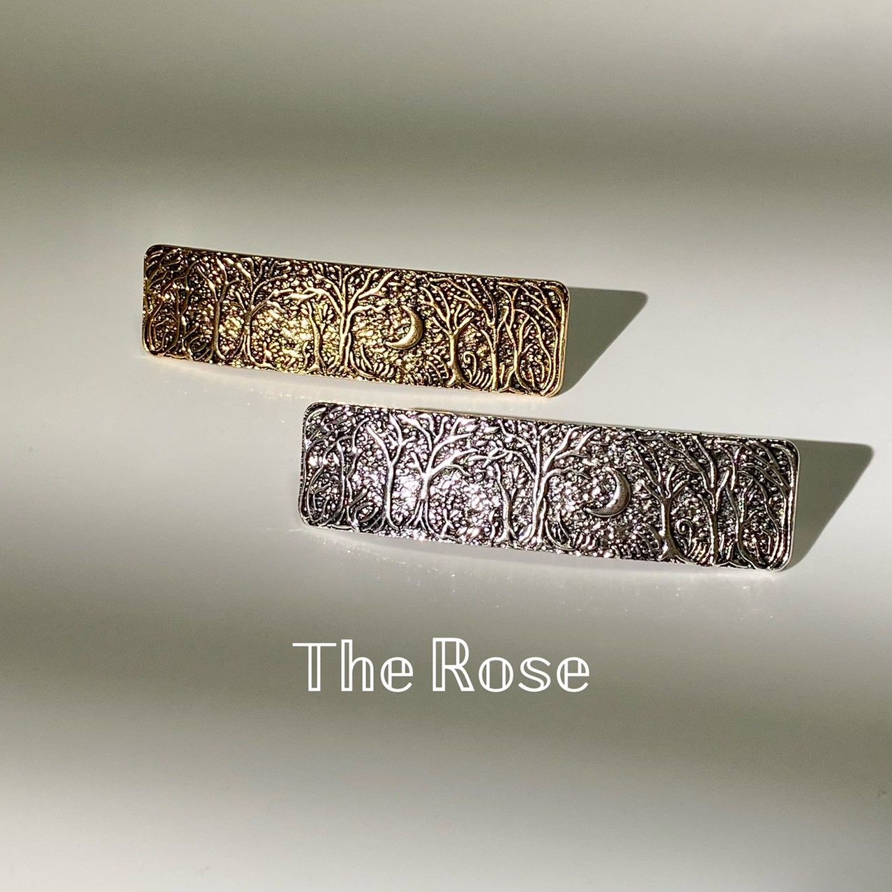 『約束』髮夾 復古希臘風月牙神樹浮雕彈簧夾 復古一字夾彈簧夾 精緻髮夾 H0064 實拍賣家