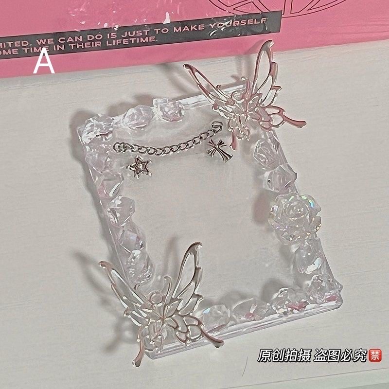 金屬摟空蝴蝶滴膠卡套