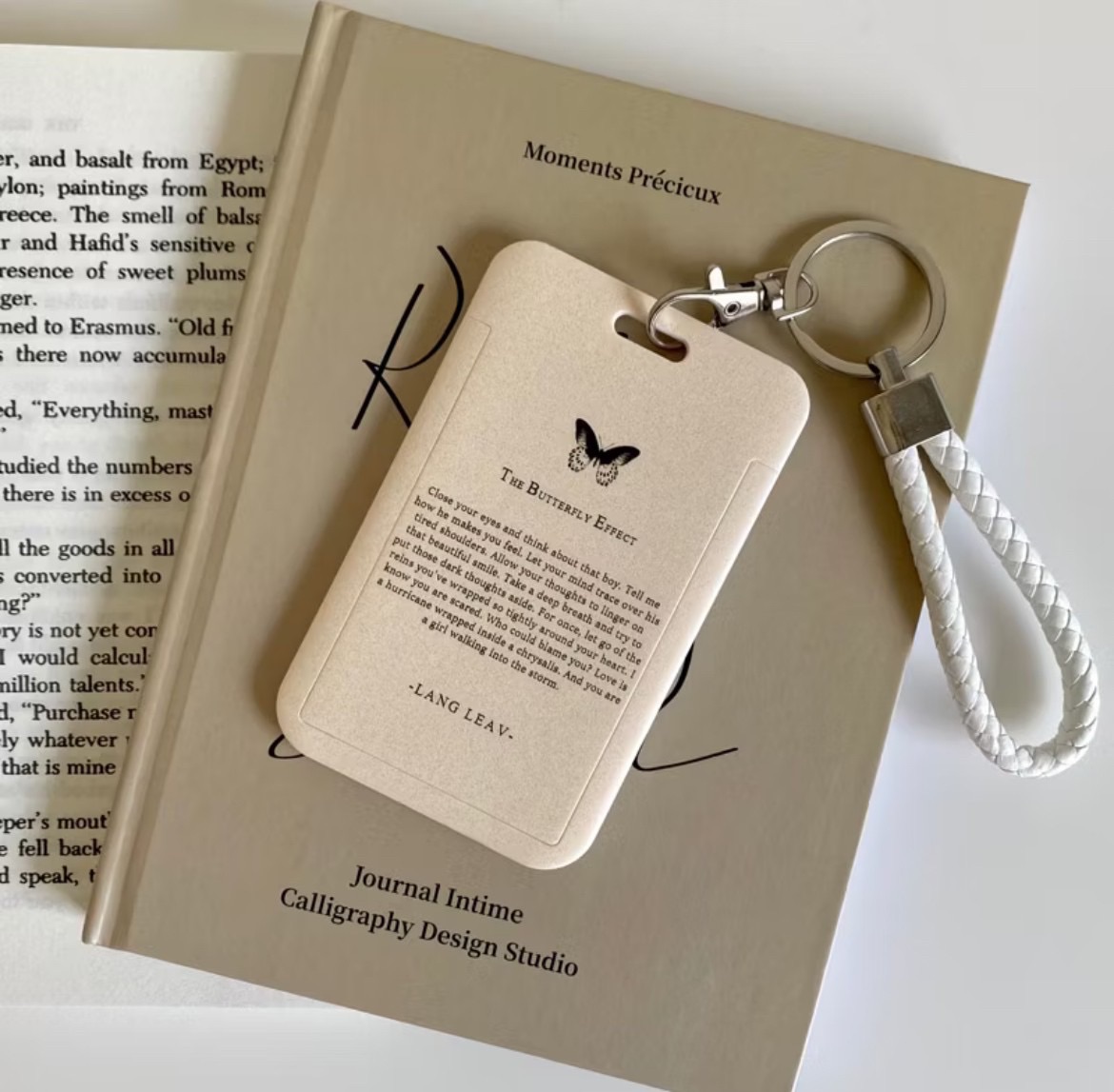 復古ins蝴蝶掛繩卡套