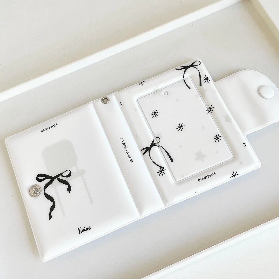 ins黑色蝴蝶結卡包