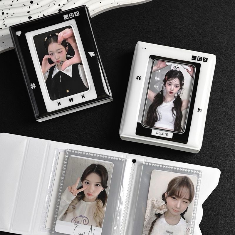 黑白網頁鏤空PVC信封3寸卡包