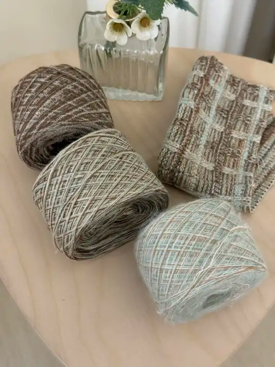 綠棕法式粗花呢/組合包