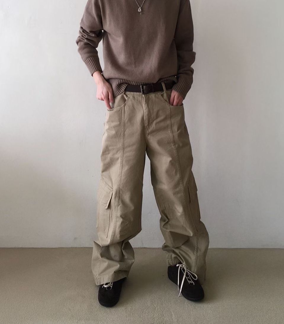 TROVE 水洗工裝直筒長褲｜Washed Wide Cargo Pants｜Unisex