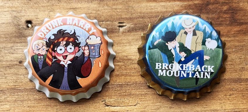 瓶蓋徽章《喝醉的哈利》、《斷背山》