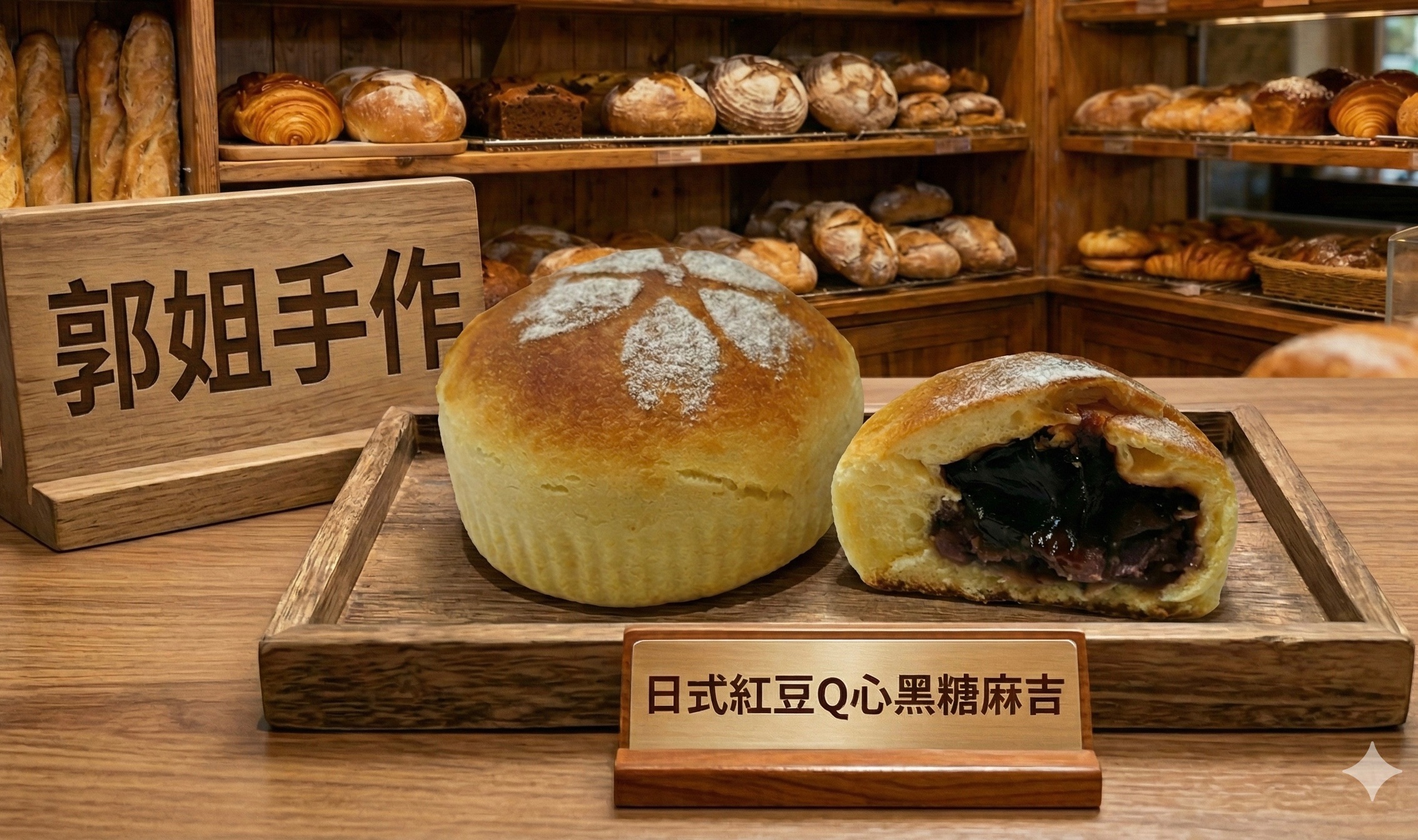 日式紅豆Q心黑糖麻吉