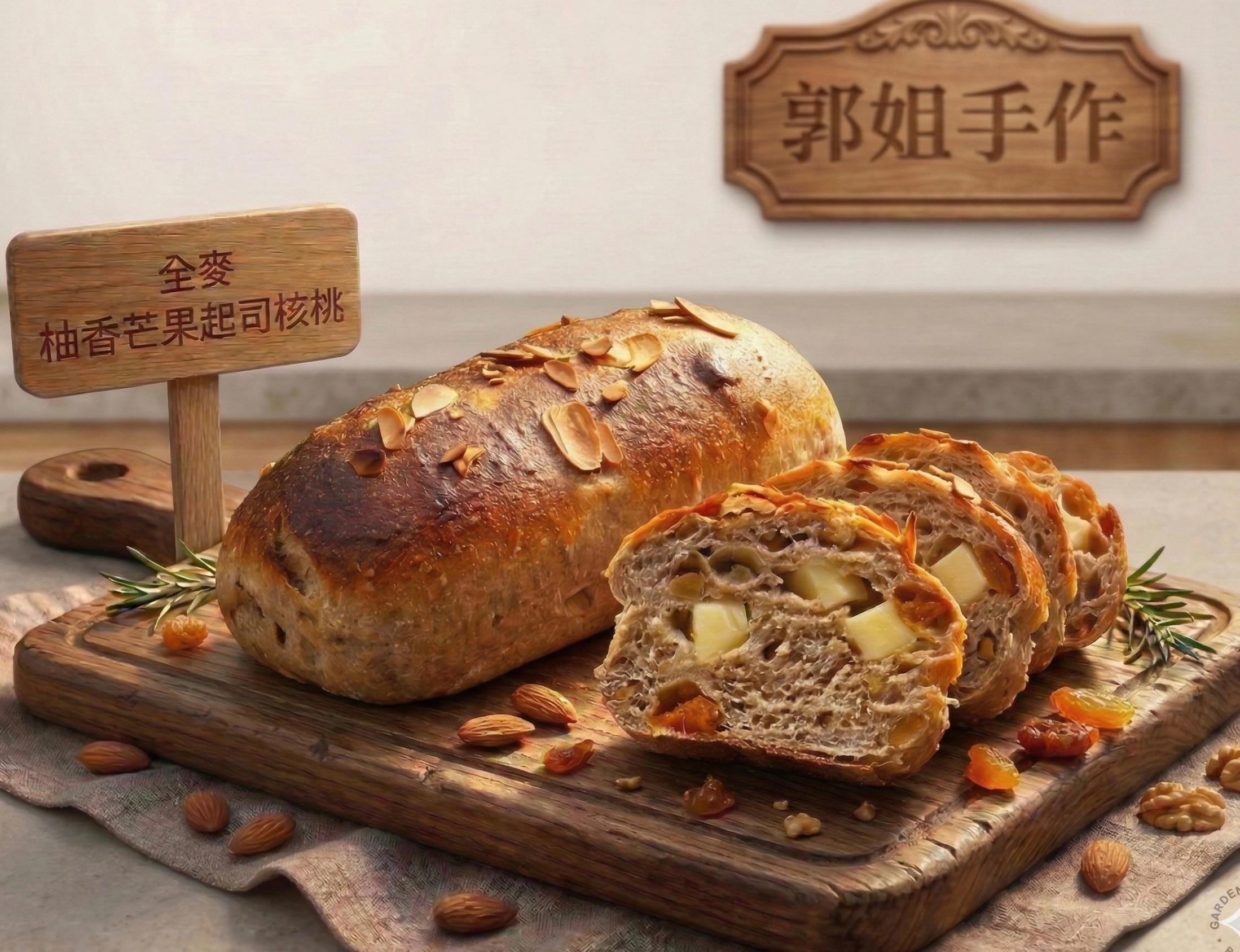 全麥柚香芒果起司核桃