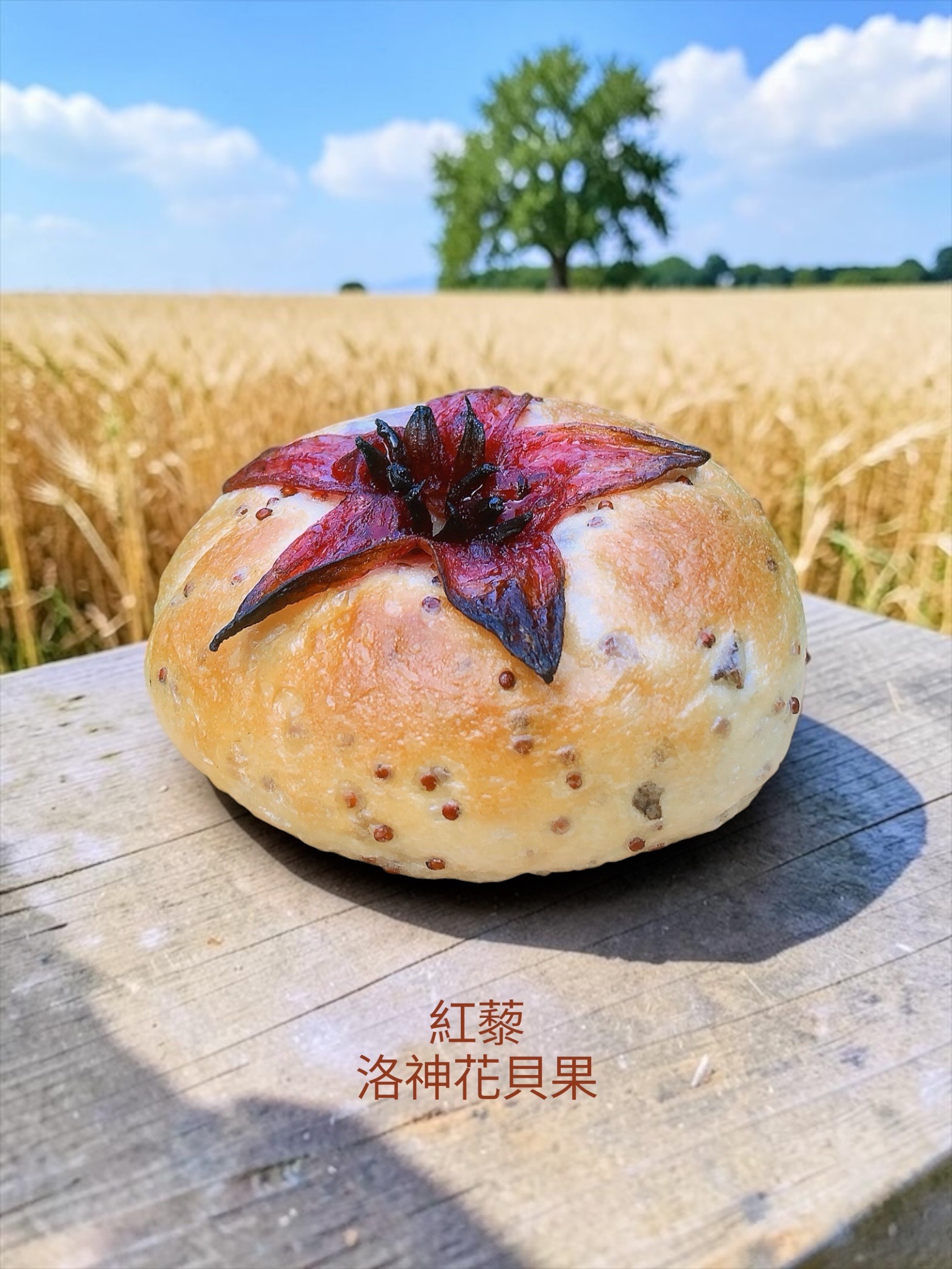 紅黎 洛神花貝果（氽燙）有嚼勁