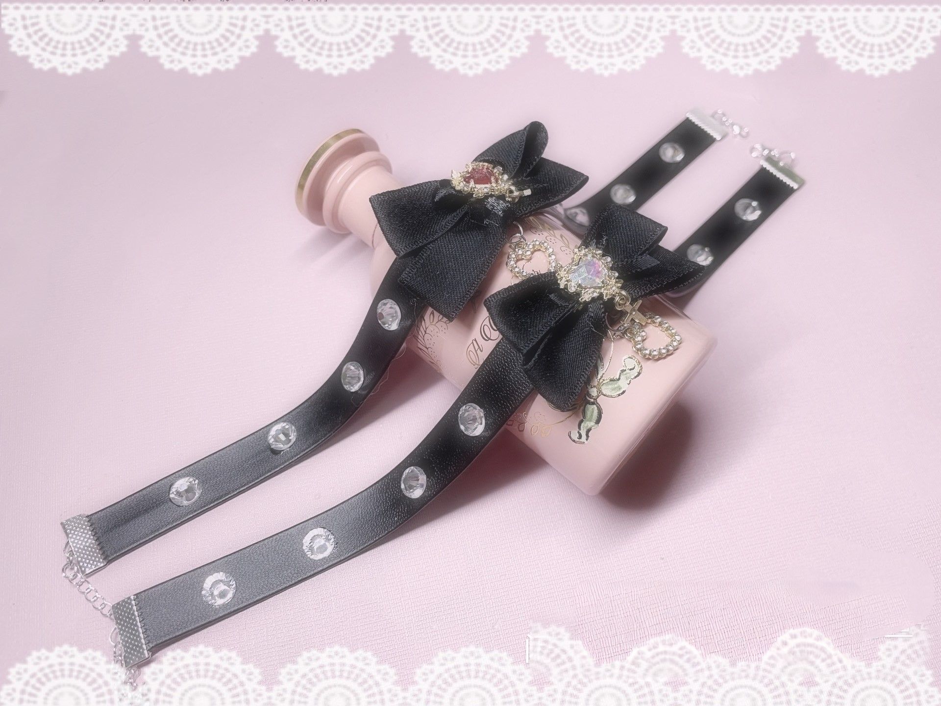 ［地雷系］愛心彩鑽扣帽造型頸鍊