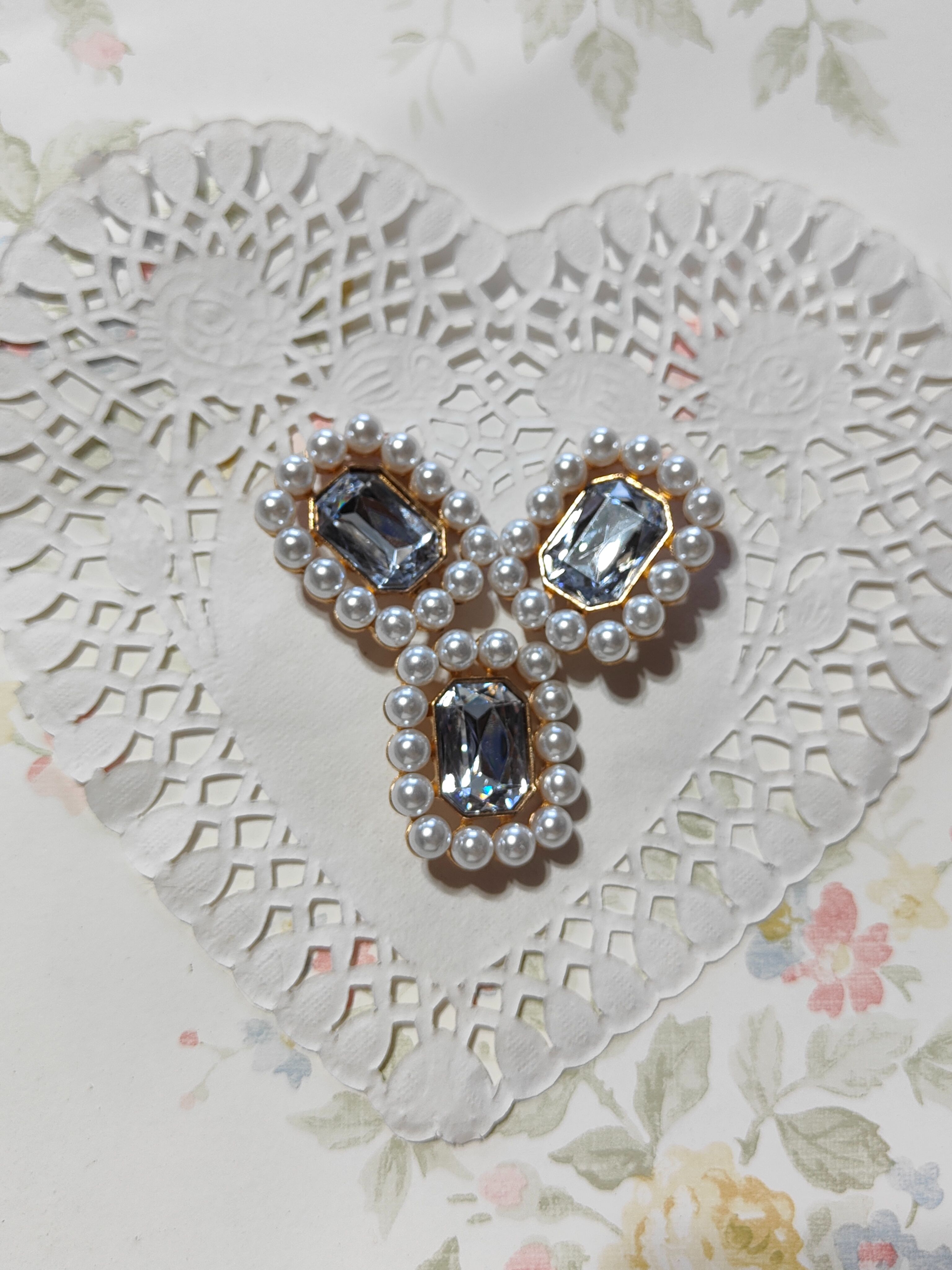 珍珠方鑽鈕扣備用扣