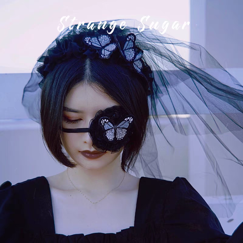 暗夜立體蝴蝶髮箍