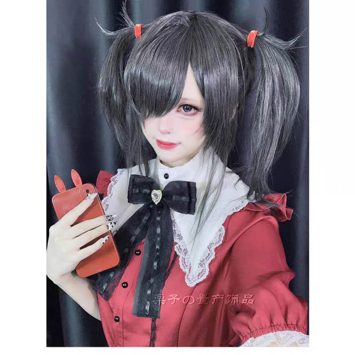 超大蝴蝶結蕾絲愛心水鑽蝴蝶結