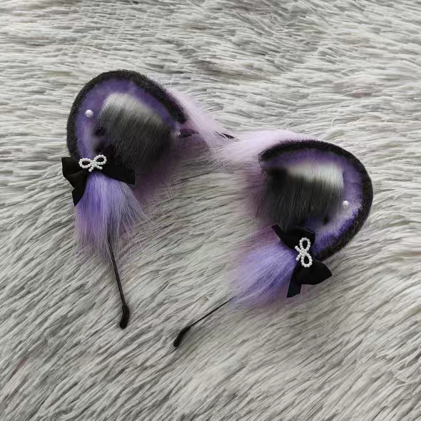 ［魔法少女］紫色仿真獸耳髮箍
