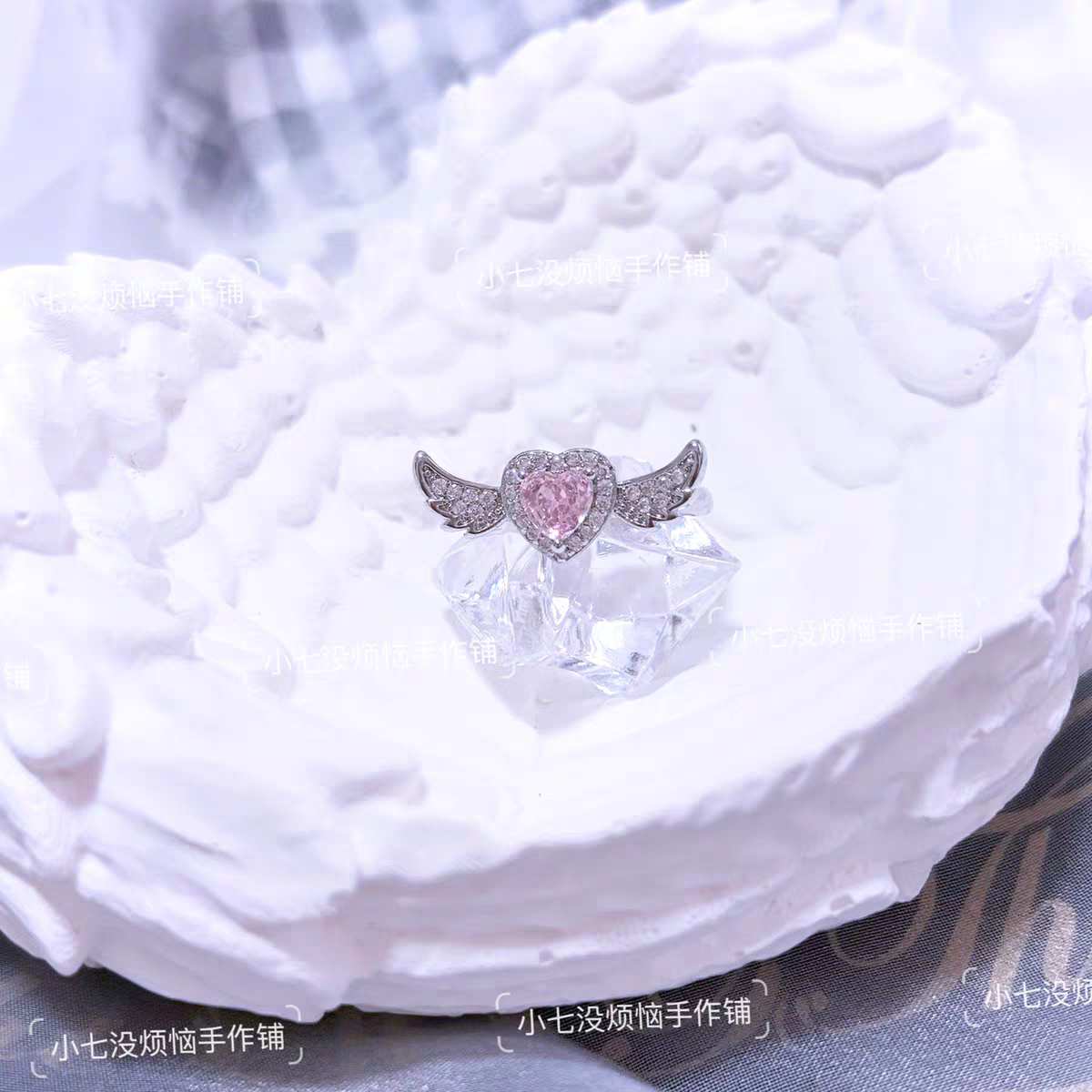 量產型小天使愛心翅膀可調節戒指