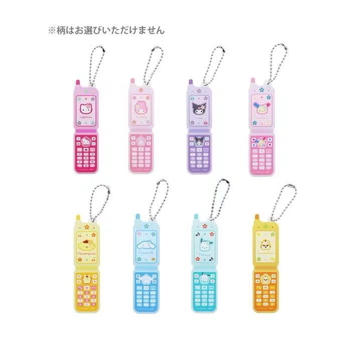 三麗鷗 復古千鳥格紋 翻蓋手機造型 壓克力吊飾  盲盒確認款