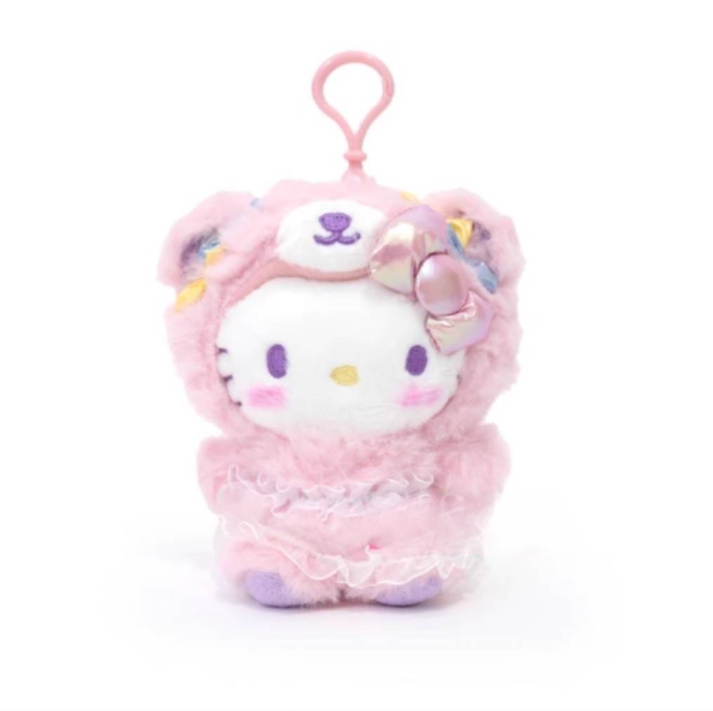 美版 Hellokitty 緞帶熊 絨毛吊飾娃娃