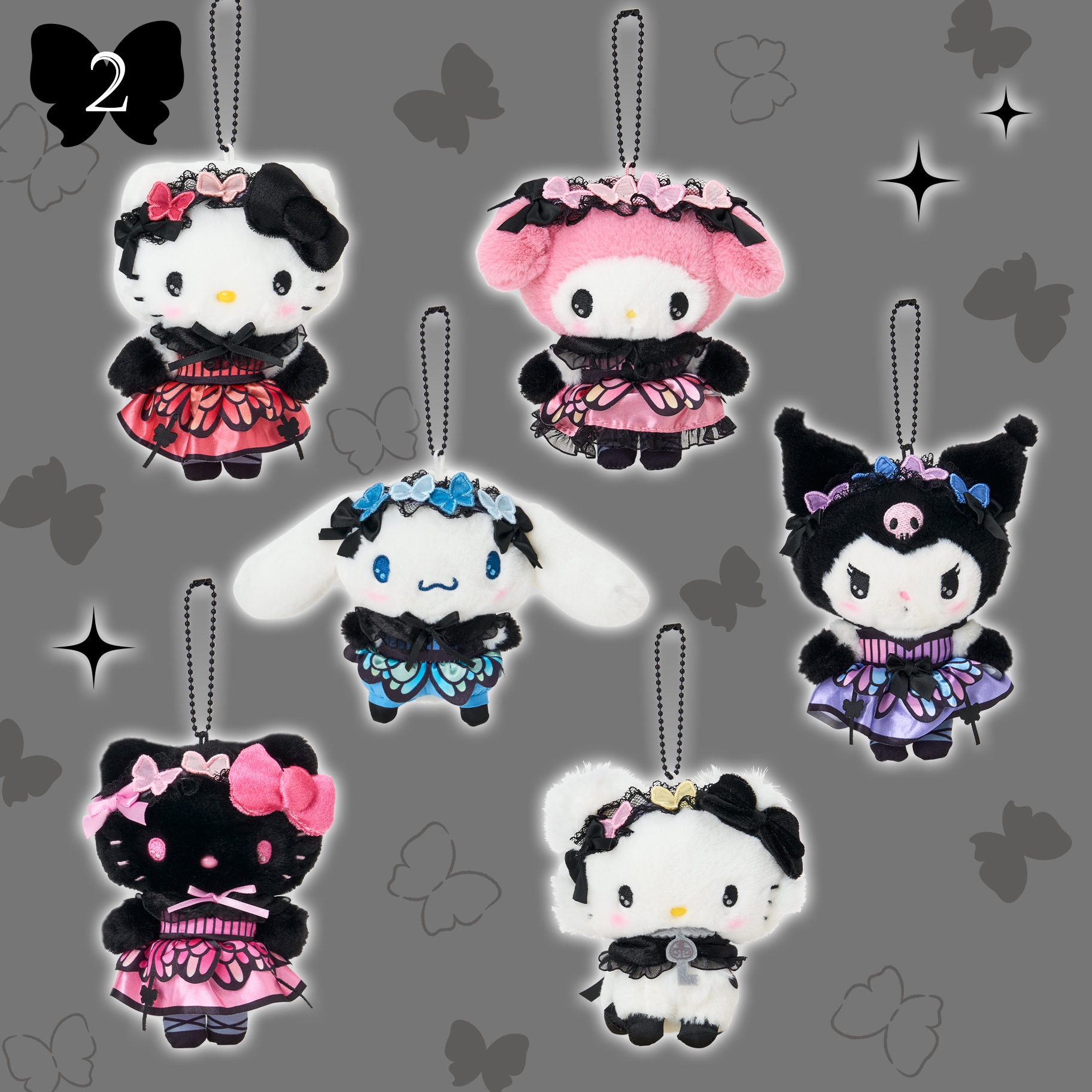 日本三麗鷗 暗夜蝴蝶系列 吊飾娃