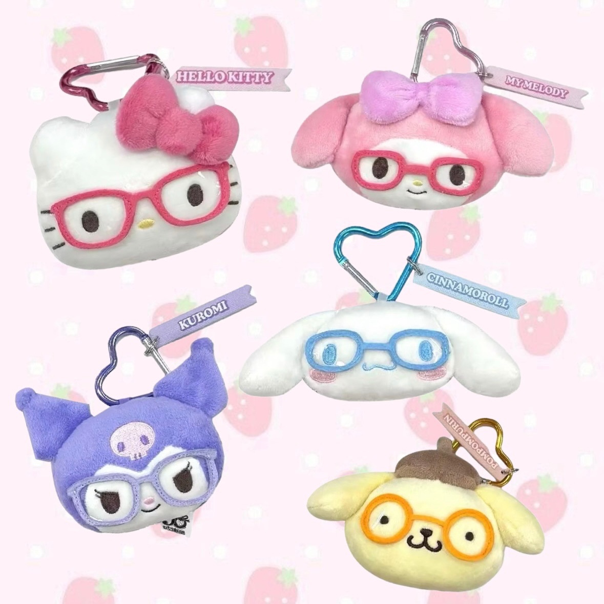 🇭🇰香港限定三麗鷗 草莓新聞 眼鏡款吊飾