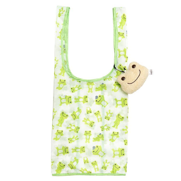 Pickles the Frog泡菜蛙頭型登山扣吊飾+環保購物袋（棕色）