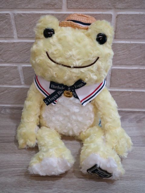 pickles the frog Favori系列 戴草帽青蛙公仔（Happy Birthday）