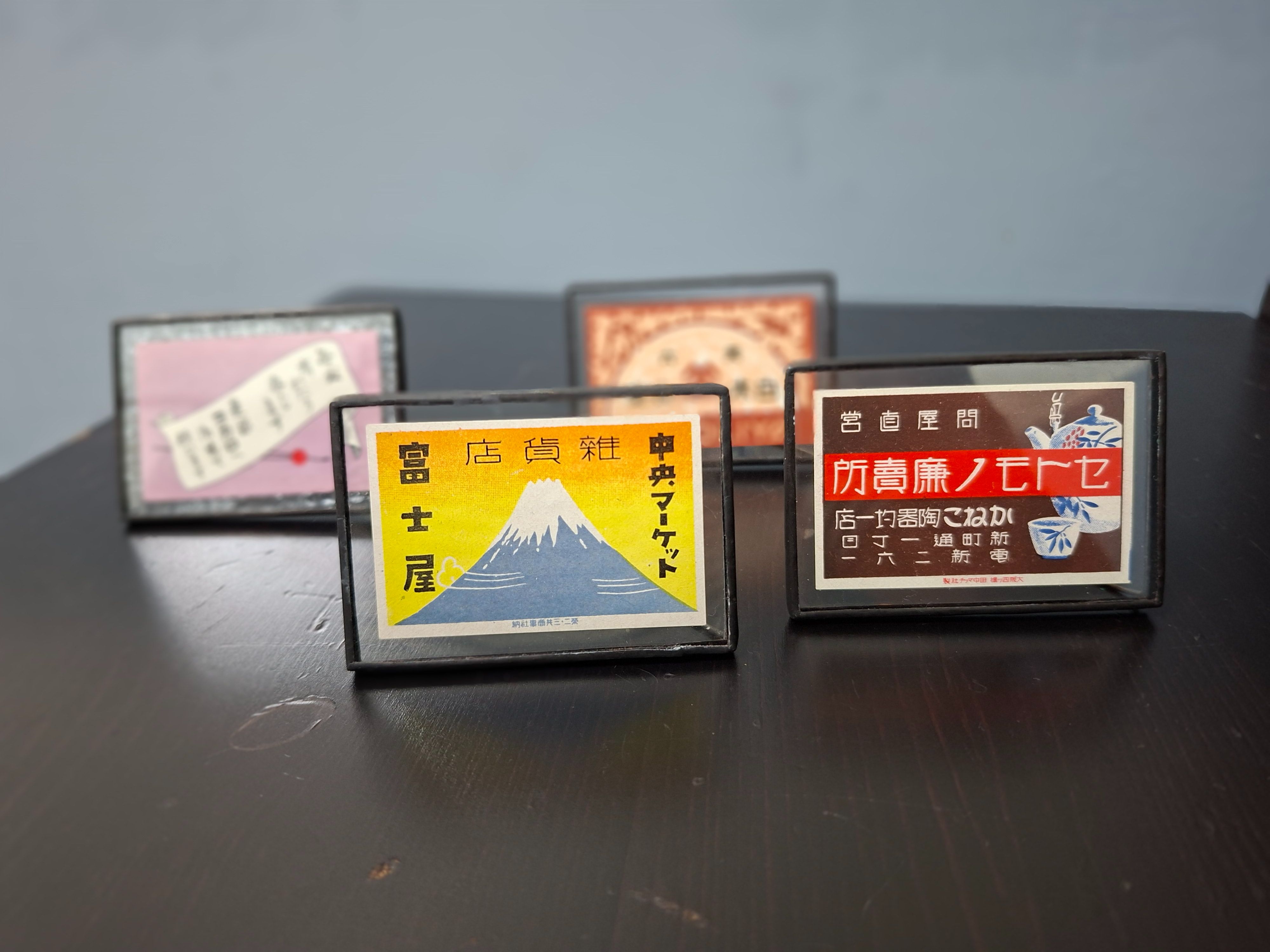 復古火柴盒標籤玻璃作品（日本作者作品）