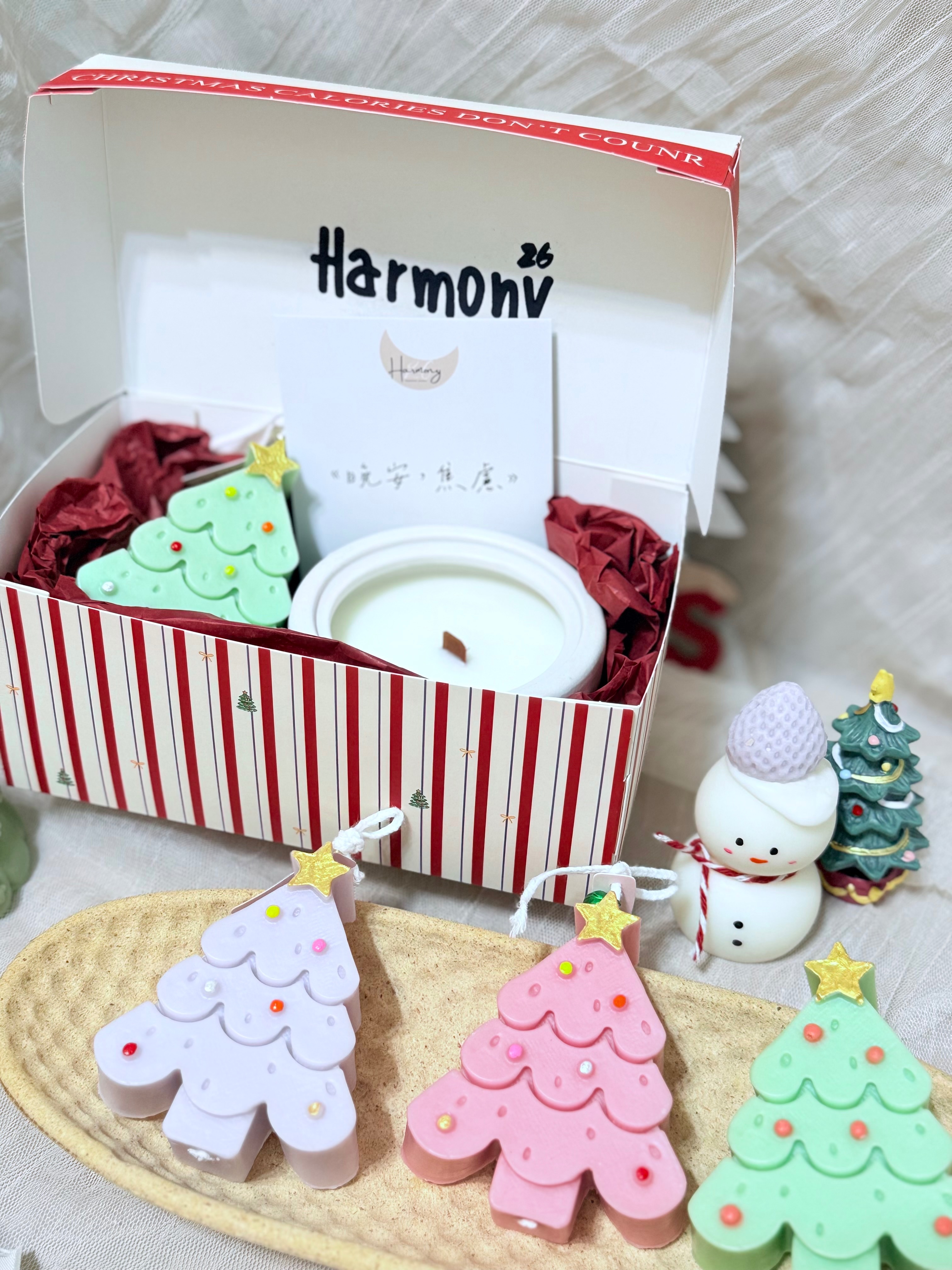 聖誕交換禮物組｜晚安・焦慮×聖誕忙和造型蠟燭｜Harmony26聖誕限定