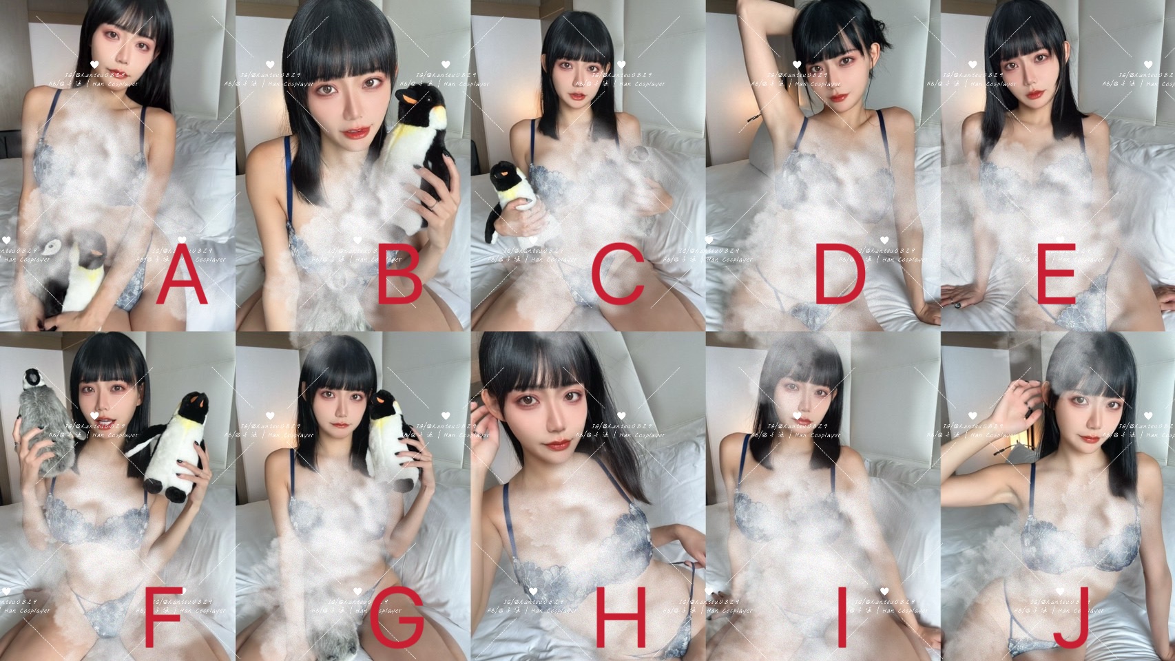 藍色內衣拍