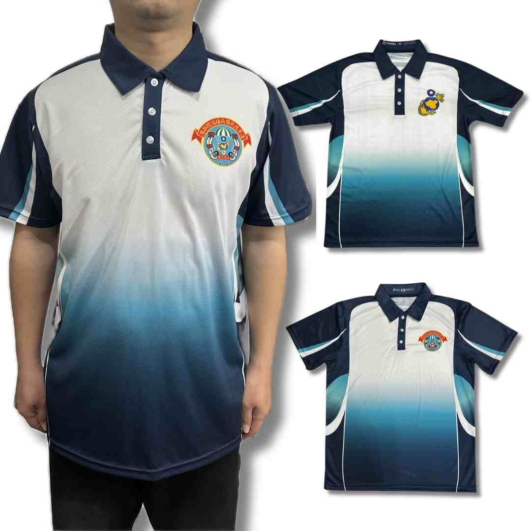 【預購｜限量製作】個性化漸層POLO衫｜軍風海陸x兩棲｜修身剪裁潮感上身2503