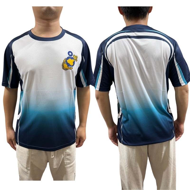 自訂款 海軍陸戰隊漸層圓領衫 吸濕排汗 排汗速乾 T恤 熱昇華漸層 海陸