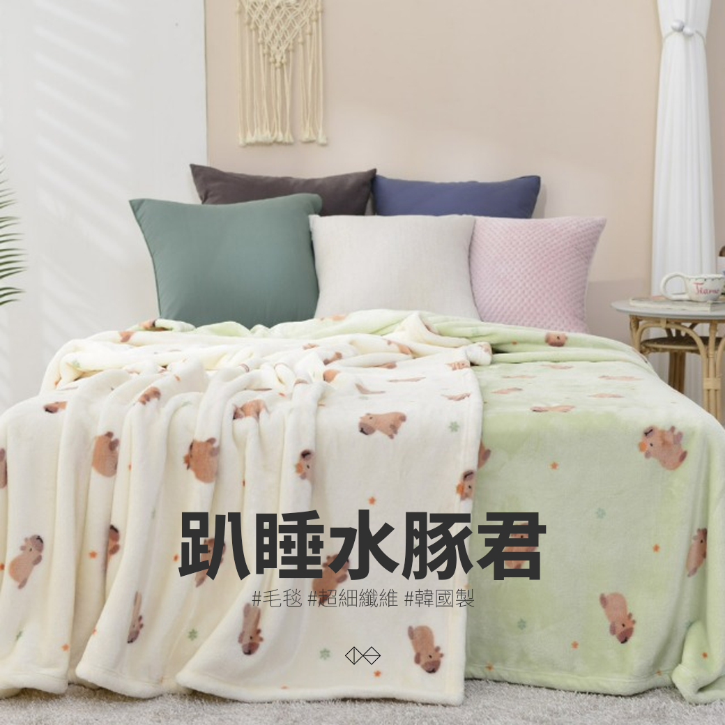 [DI023]趴睡水豚君_毛毯