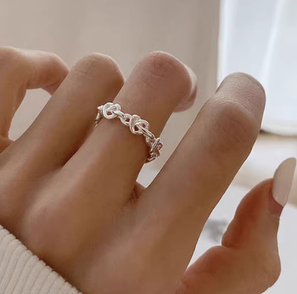 『預購』925純銀愛心扭結戒指💍