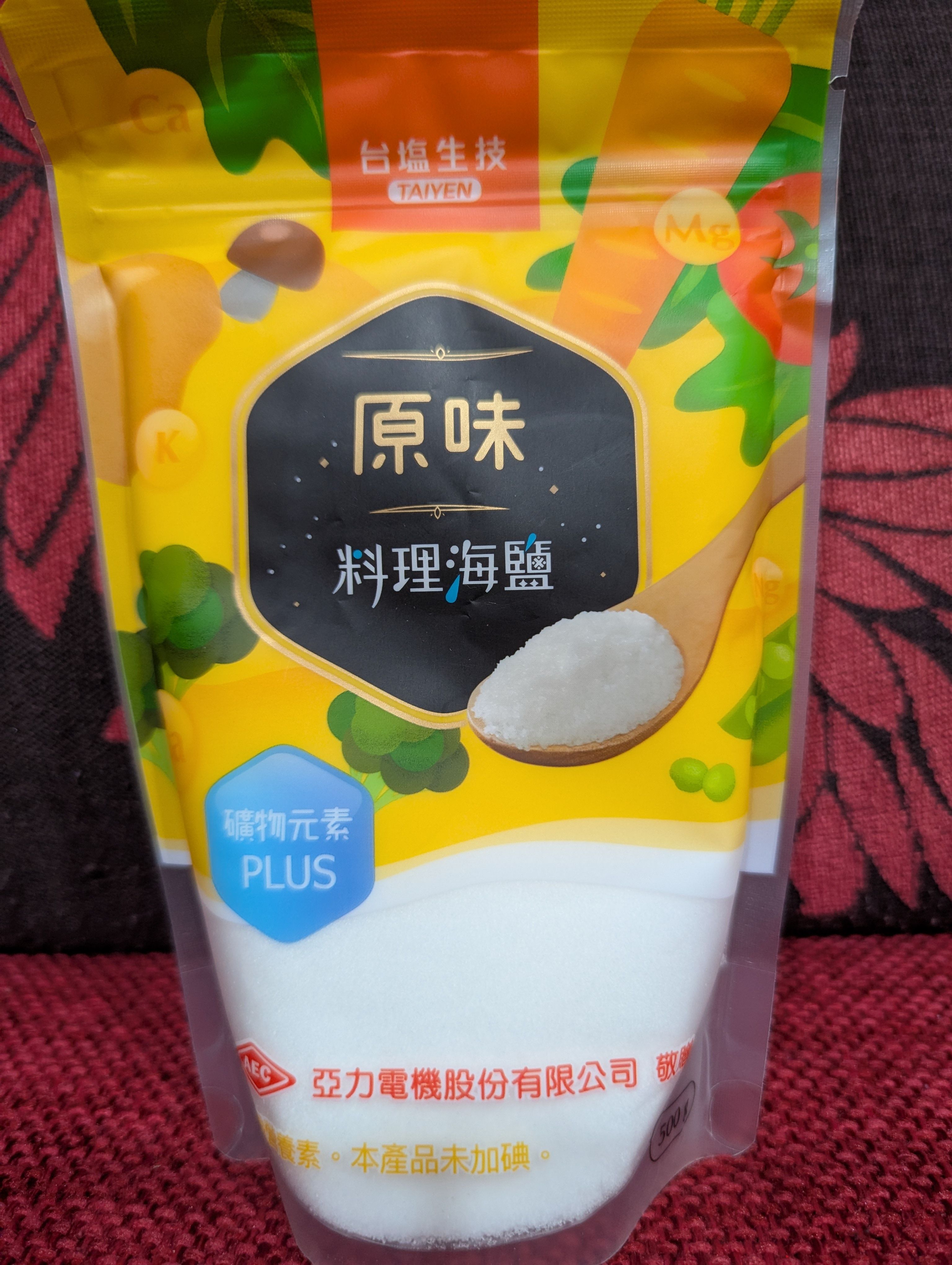 台塩生技 原味料理海鹽 礦物元素PLUS 500g