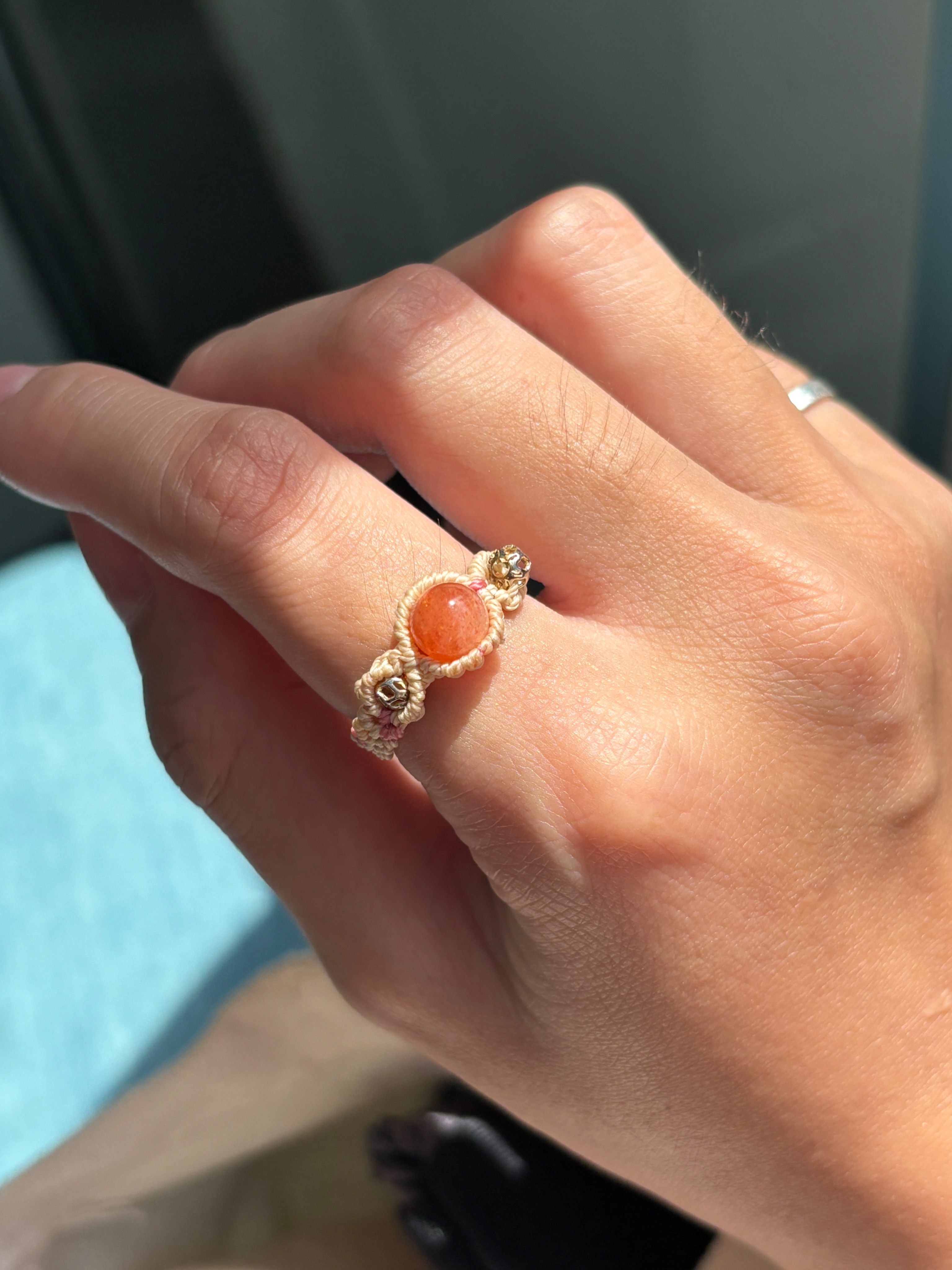 現貨。設計款蠟線編織戒指