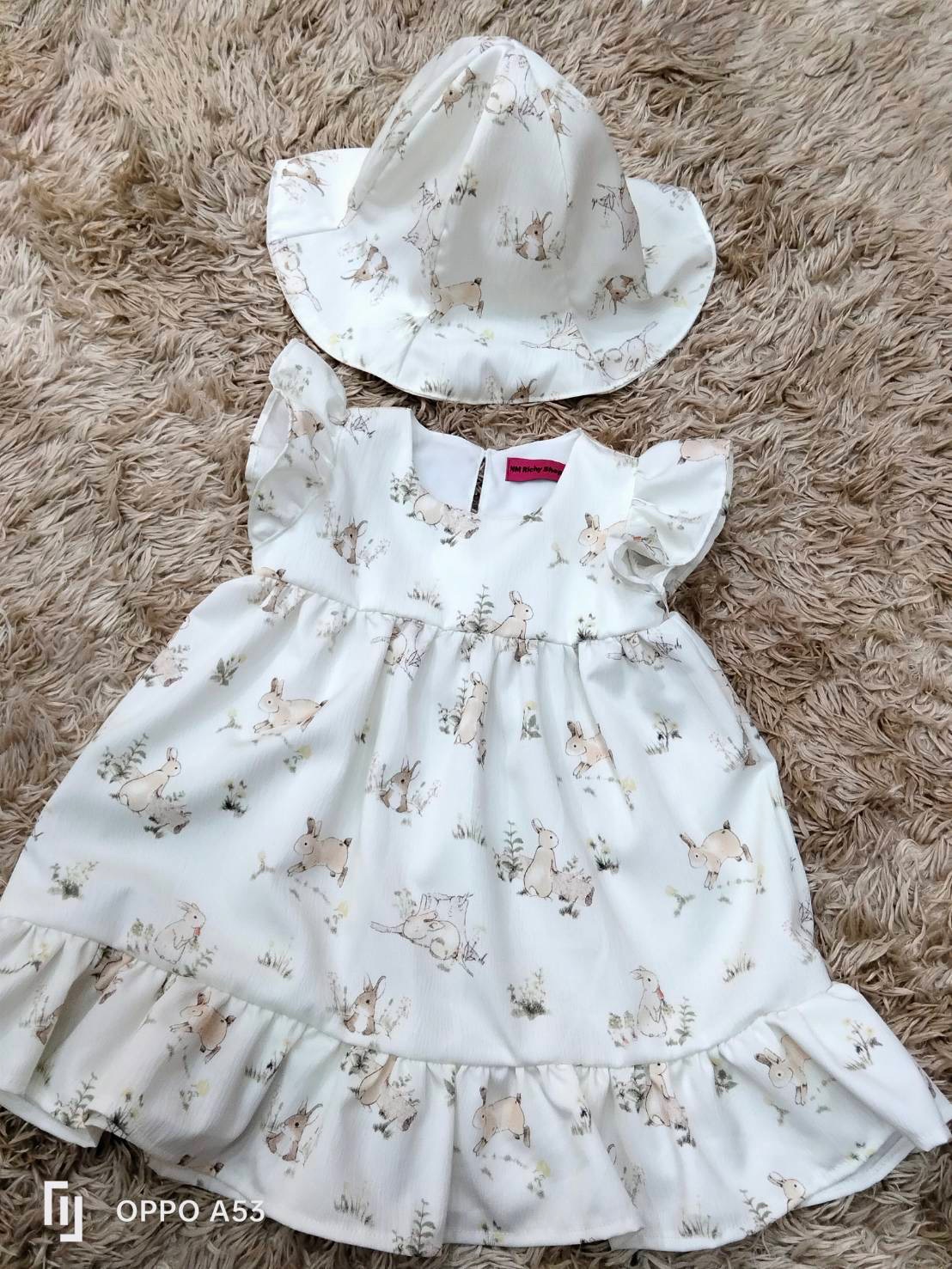白色小兔子洋裝＿含帽子