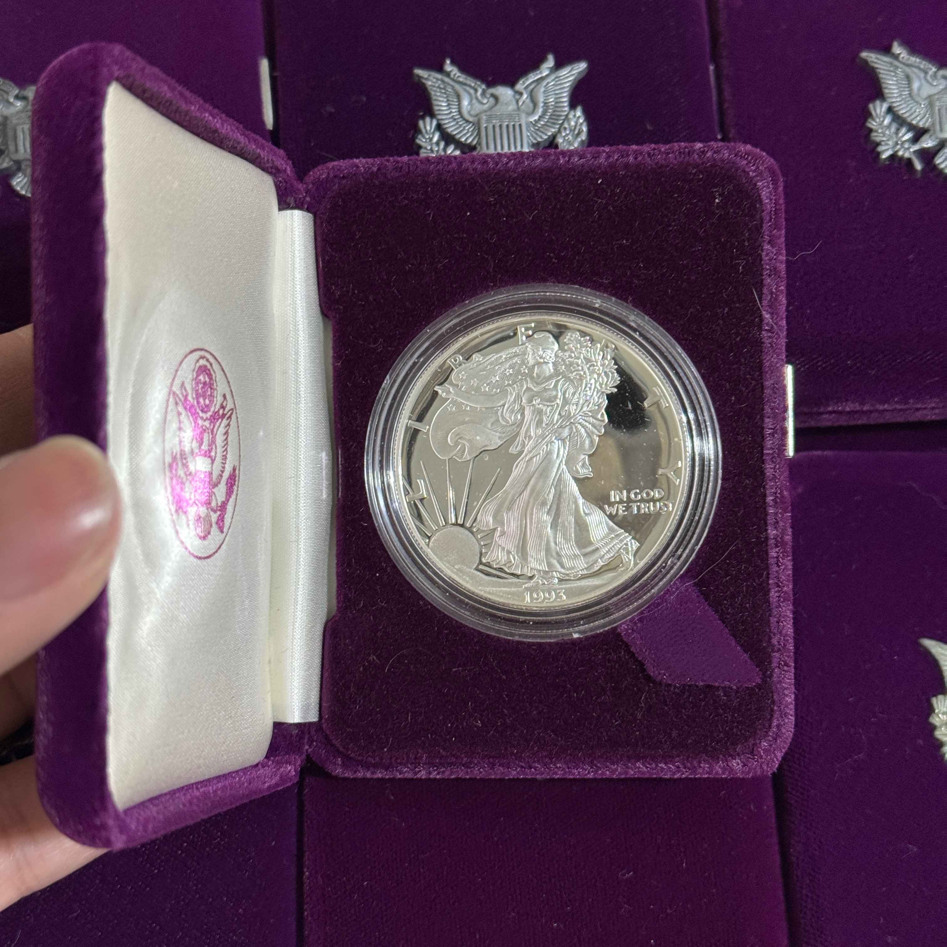 1993-P 精鑄銀幣1oz（含絨質外盒、證書）