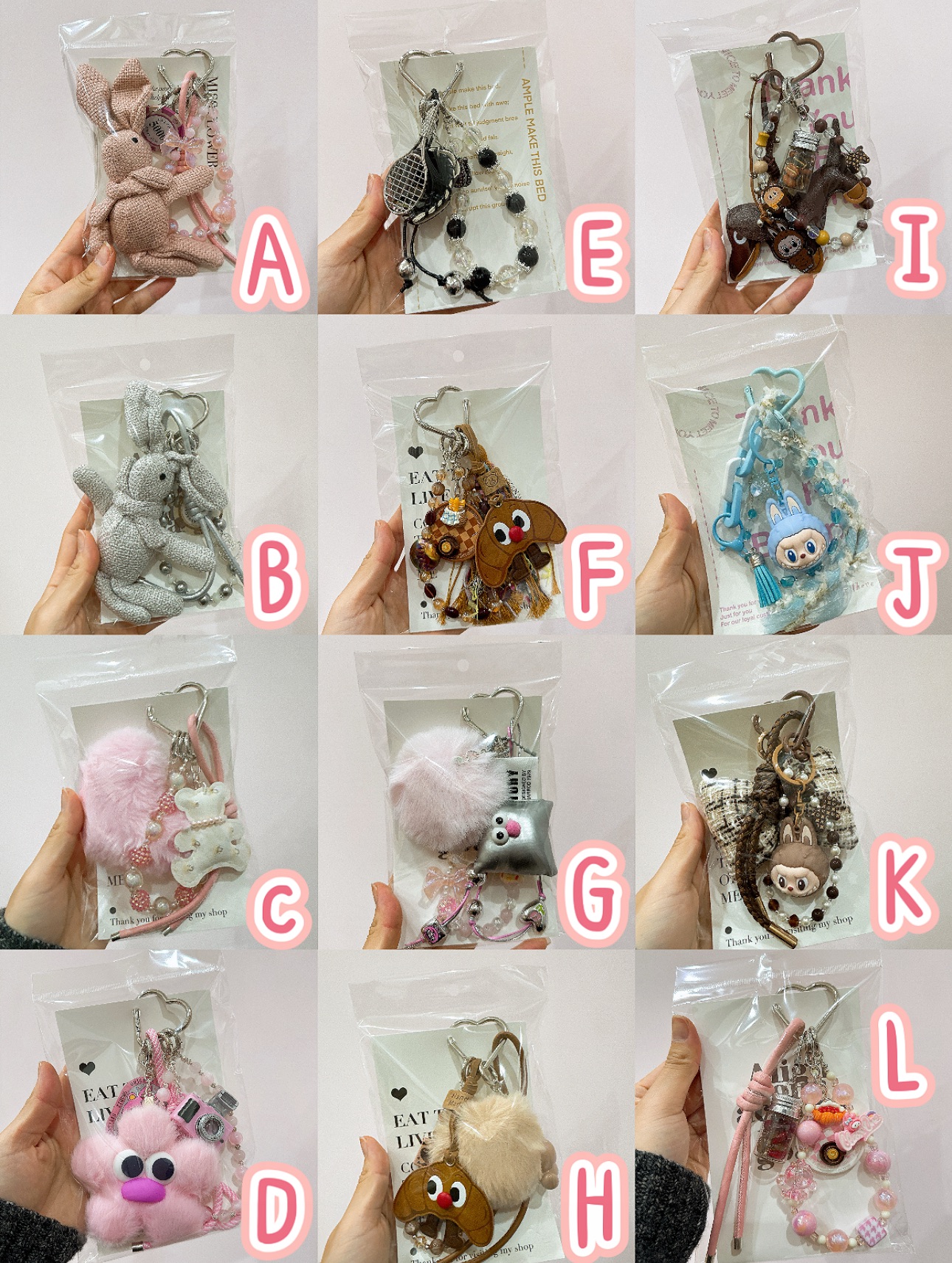 包包掛件＆手機鍊的小配件，手機鍊皆為手工自串