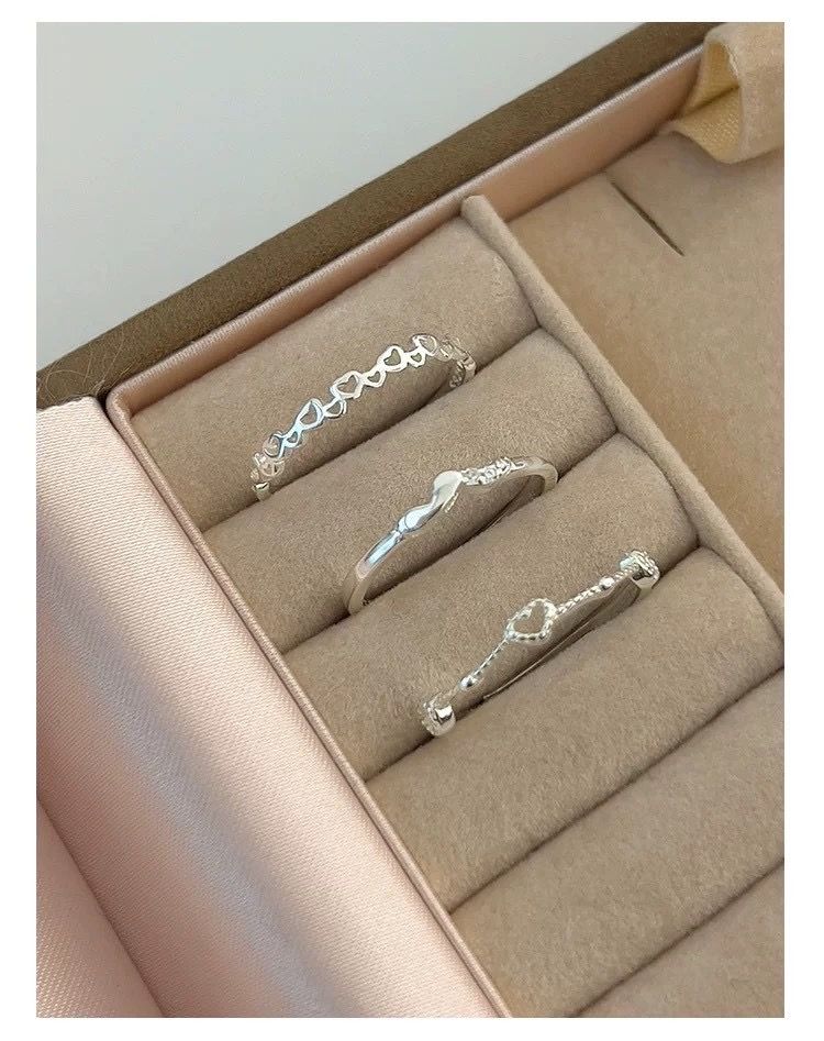 魚飾＿純銀愛心戒指三入 預購