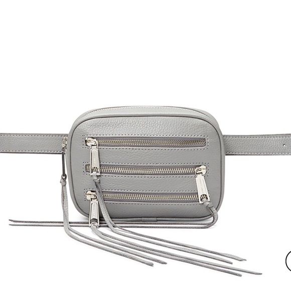 Rebecca Minkoff  RM相機包三拉鍊斜背兩用腰包 大象灰