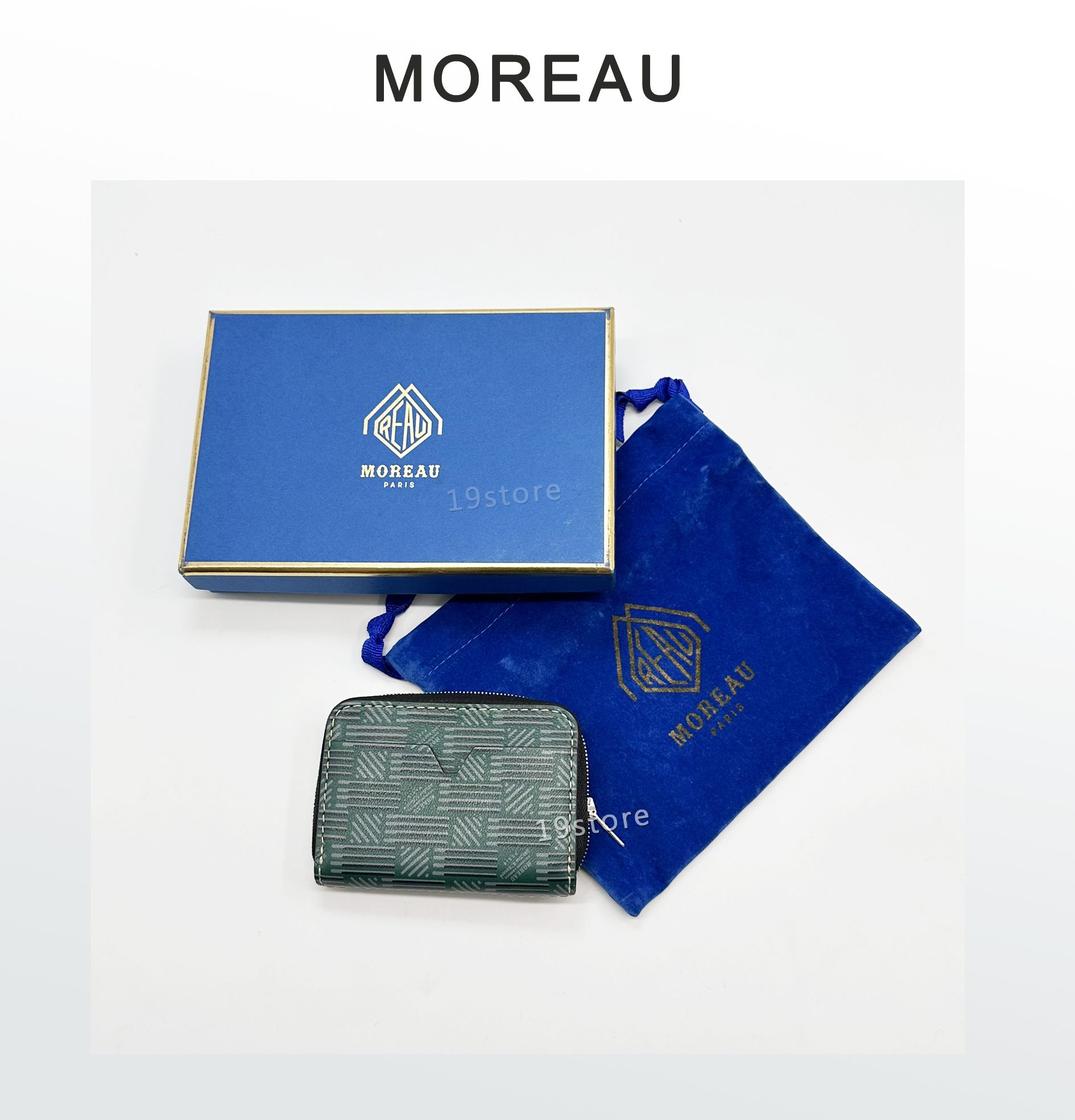 全新 現貨法國Moreau Paris ULTRA MINI ZIPPY 真皮雙格層迷你卡片零錢包