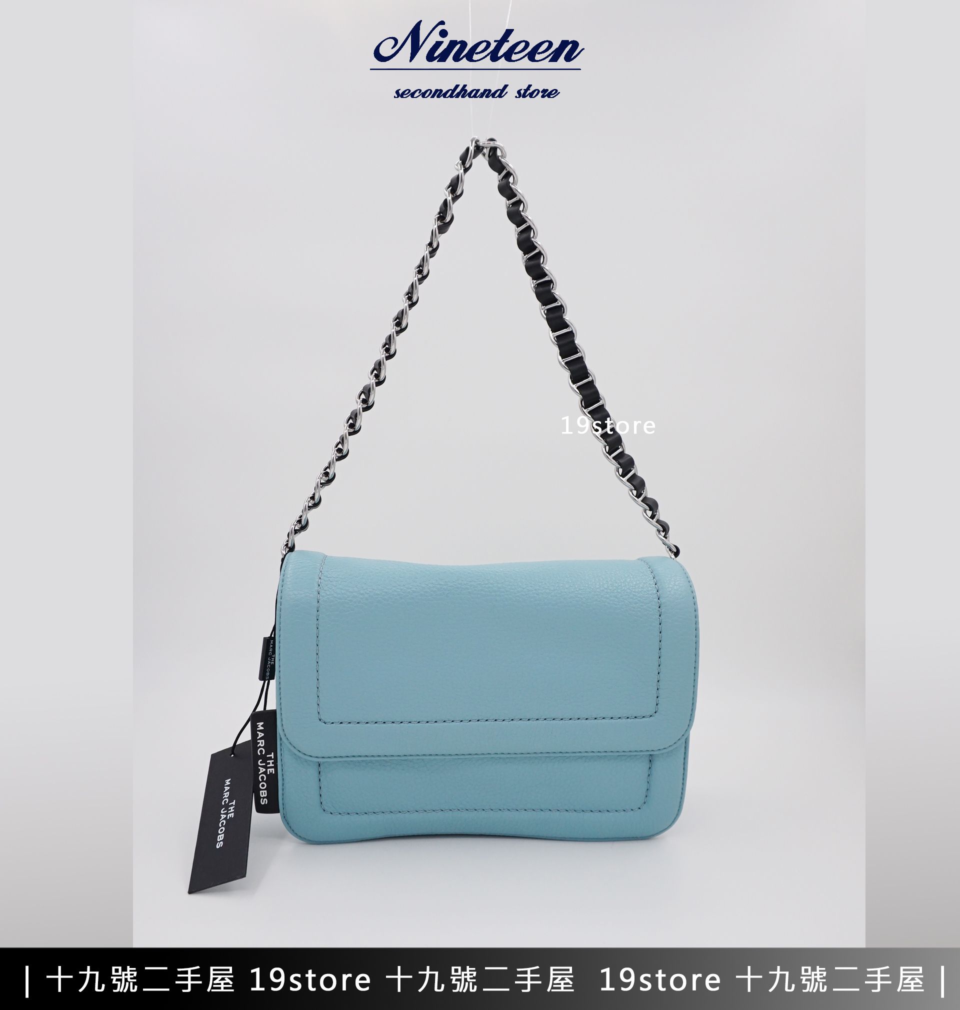 MARC JACOBS 專櫃款 CUSHION 荔枝紋真皮枕頭包 斜揹 肩揹包