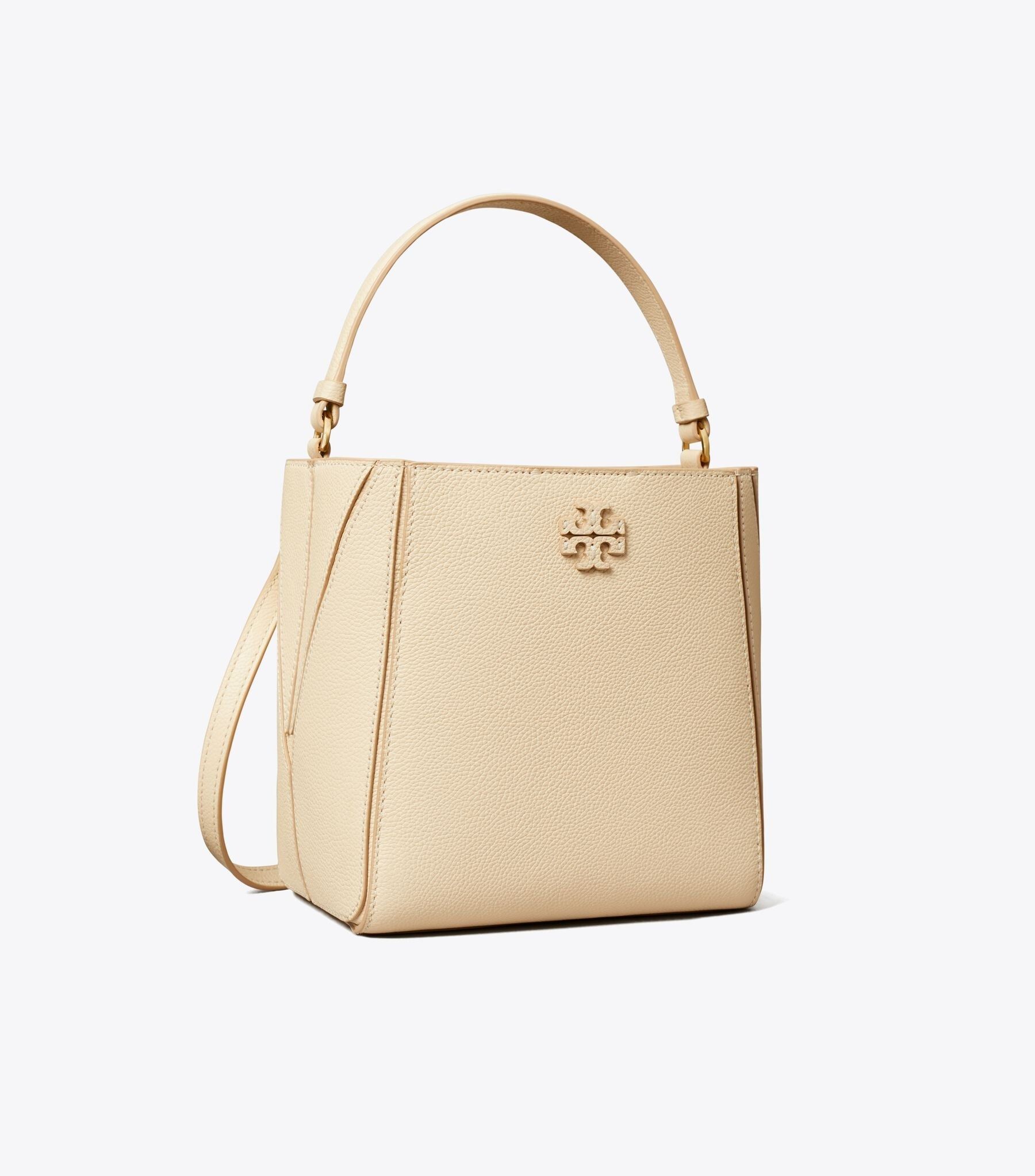 Tory Burch McGraw 荔枝紋變形水桶包｜奶油白