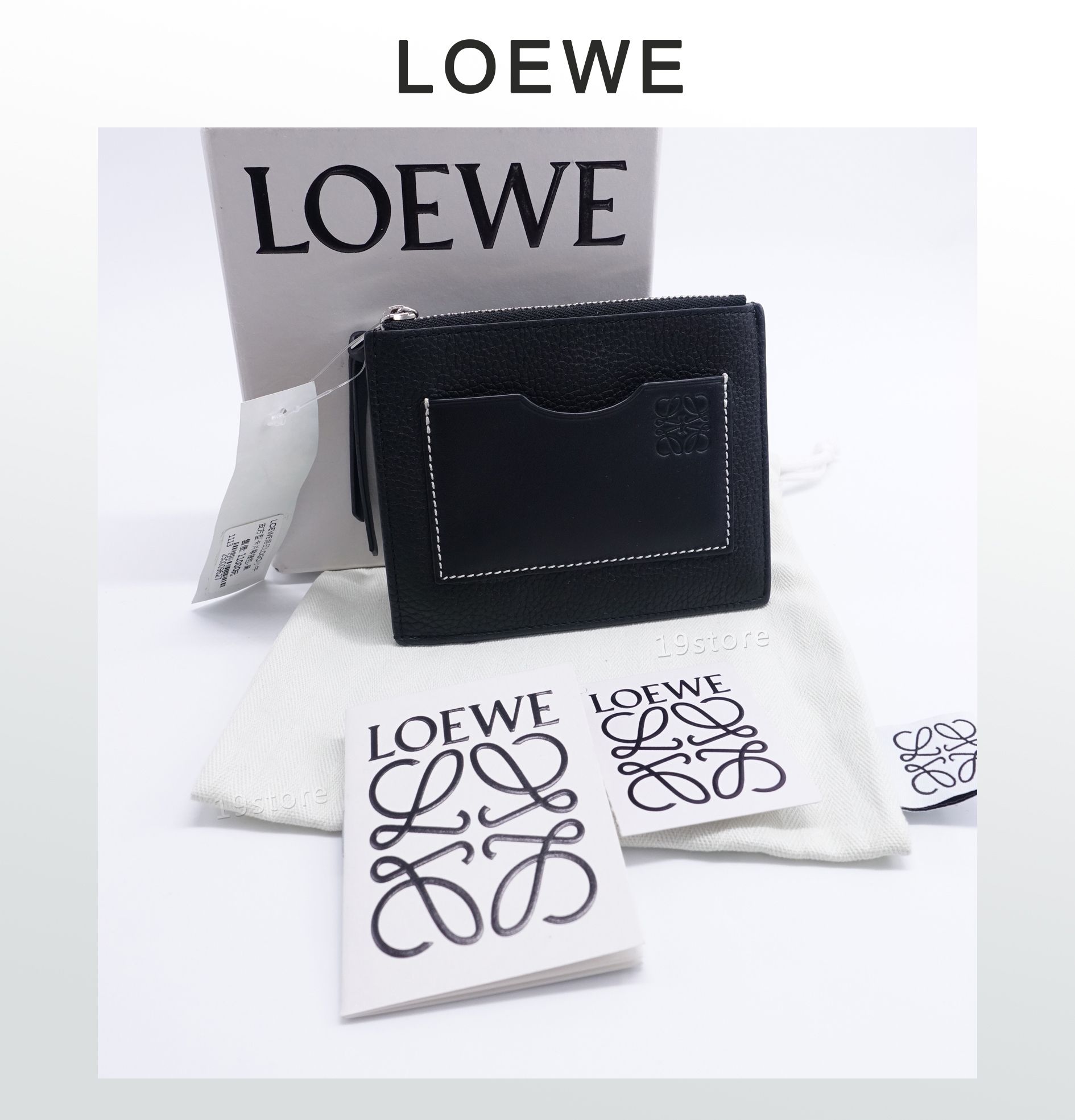 LOEWE Square Coin Cardholder 柔軟粒面小牛皮 卡夾零錢包