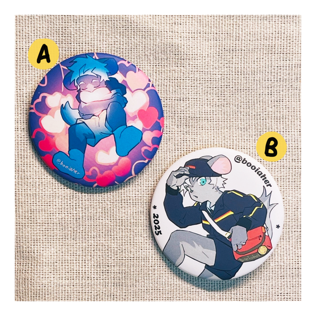 絨鼠角色徽章 44mm