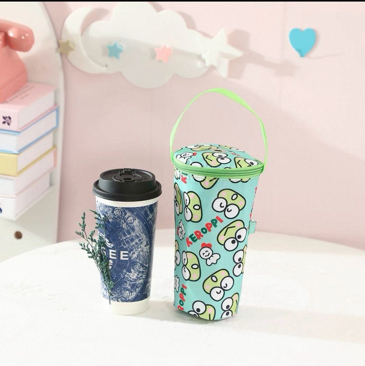 🌟 爆萌登場！卡通奶茶杯袋 🌟 大眼蛙 醜魚漢頓 美樂蒂 庫洛米款