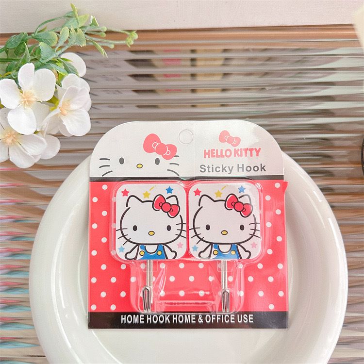 Sanrio方形無痕掛勾2入組｜Kitty/布丁狗/大耳狗/美樂蒂/酷洛米｜快速出貨