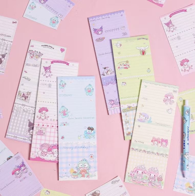 哼～你桌上是不是缺一條這麼可愛的便利箋？【三麗鷗長條便條紙｜魚怪／美樂蒂／大耳狗／酷洛米 多款可選】