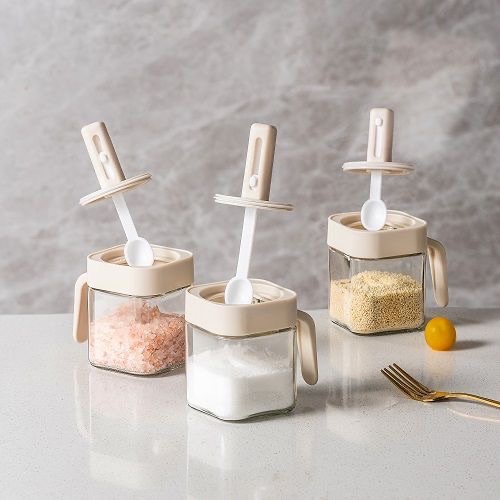 24H出貨台灣現貨❤️伸縮密封玻璃調料罐 廚房家用調味瓶 廚房用品鹽罐 調味罐