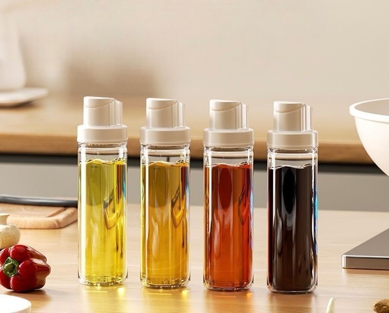 24H出貨台灣現貨❤️自動開蓋油罐油壺 廚房醬油醋調味料瓶 防漏密封玻璃油罐 儲油瓶 醬油瓶